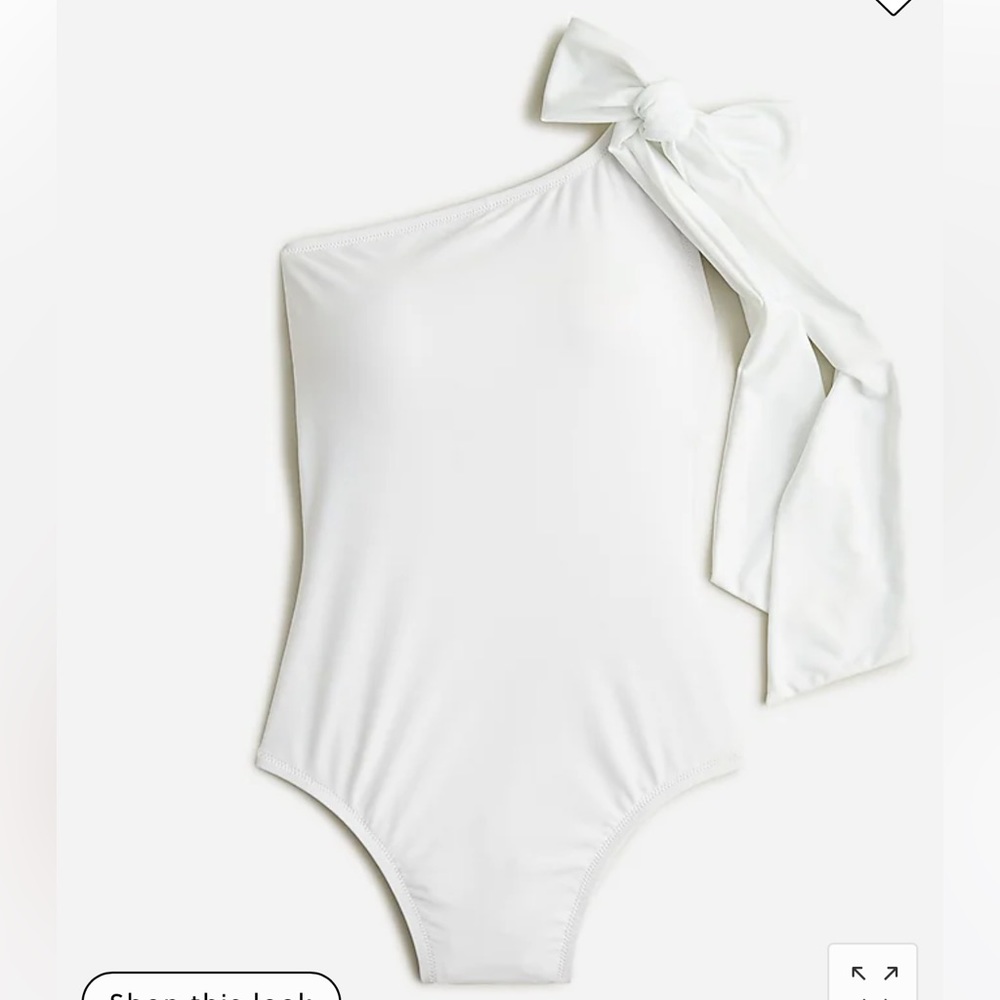 BNWT - JCREW Bow one-shoulder one-piece - white